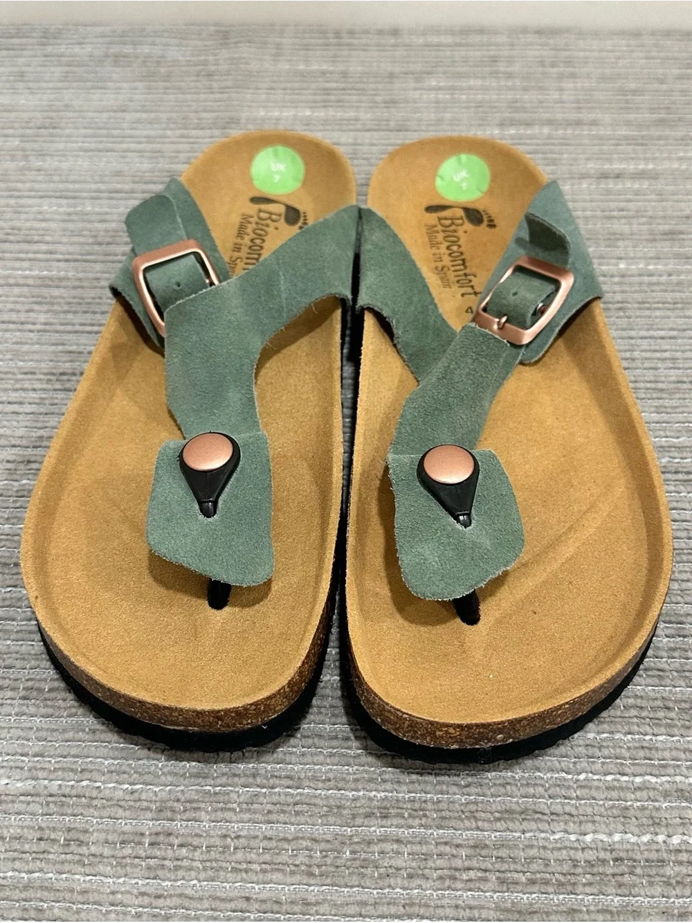 Biocomfort Suede Clogs Mules Shoes Green Mint Sage Made in Spain Women's Size 9 - Picture 4 of 9